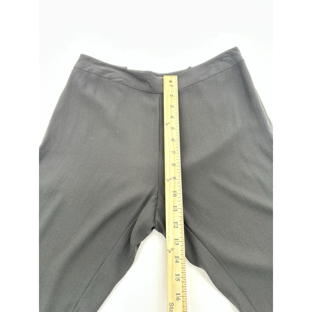 Eileen Fisher Petite Silk Crepe Georgette Straight Leg Ankle Pants Black PS - Picture 7 of 16
